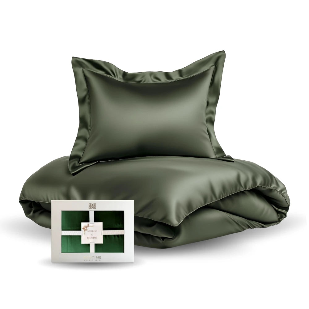 Bambus Sengesett, Mørk Grønn Bedtime Collection