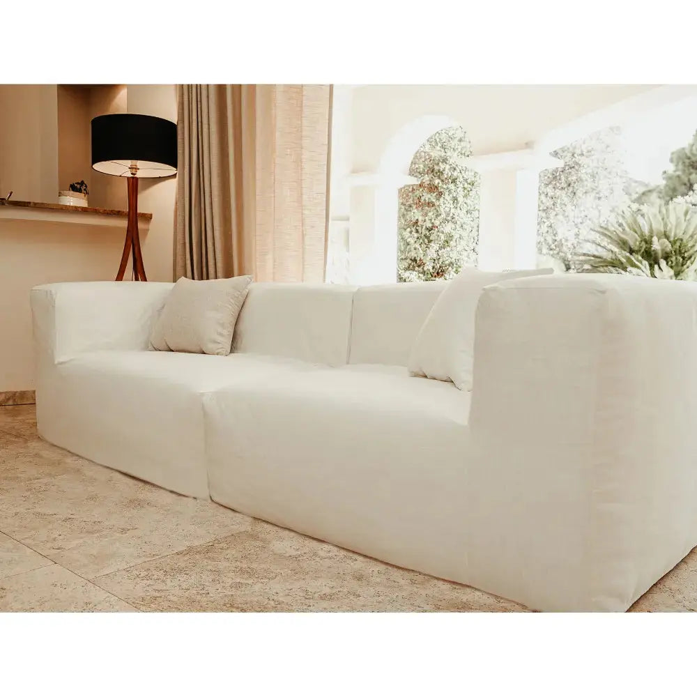 Sofa 3 seter (2 moduler) – Hvit Bedtime.no.