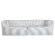 Sofa 3 seter (2 moduler) – Blåstripet lin Bedtime.no.