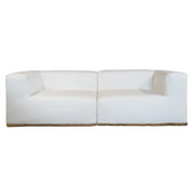 Utesofa 3 seter (2 moduler) – Hvit med frynser MXHOME