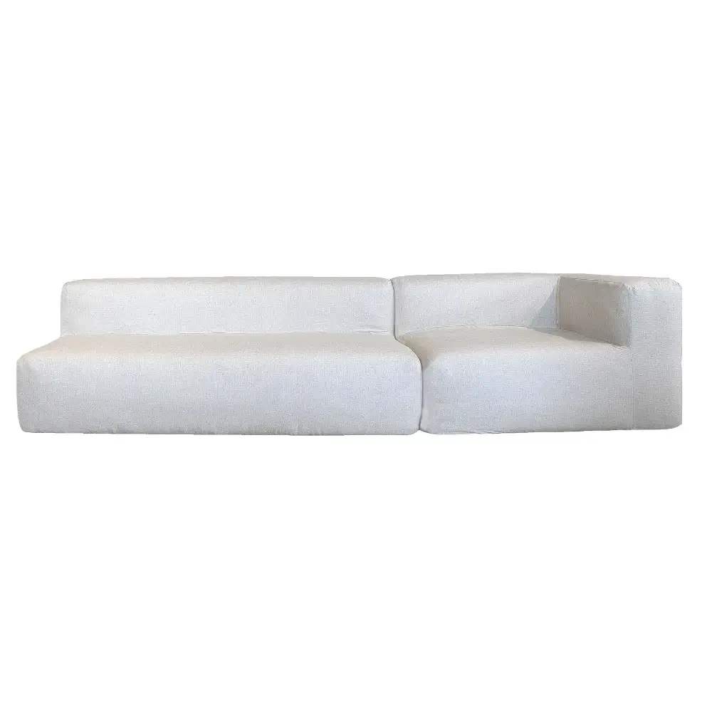 Sofa 4 seter (1 benk + høyre modul) – Naturlig lin Bedtime.no.