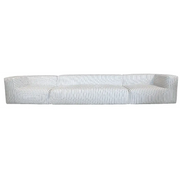 Sofa 5 seter (1 benk + 2 moduler) - Blåstripet lin Bedtime.no.