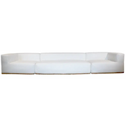 Sofa 5 seter (1 benk + 2 moduler) - Hvit med frynser Bedtime.no.
