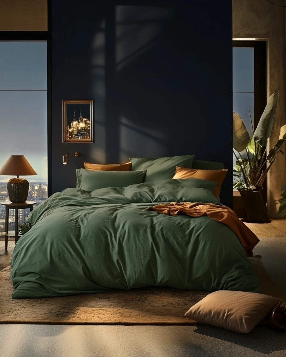 Soft Cotton Sengesett Mørk Grønn