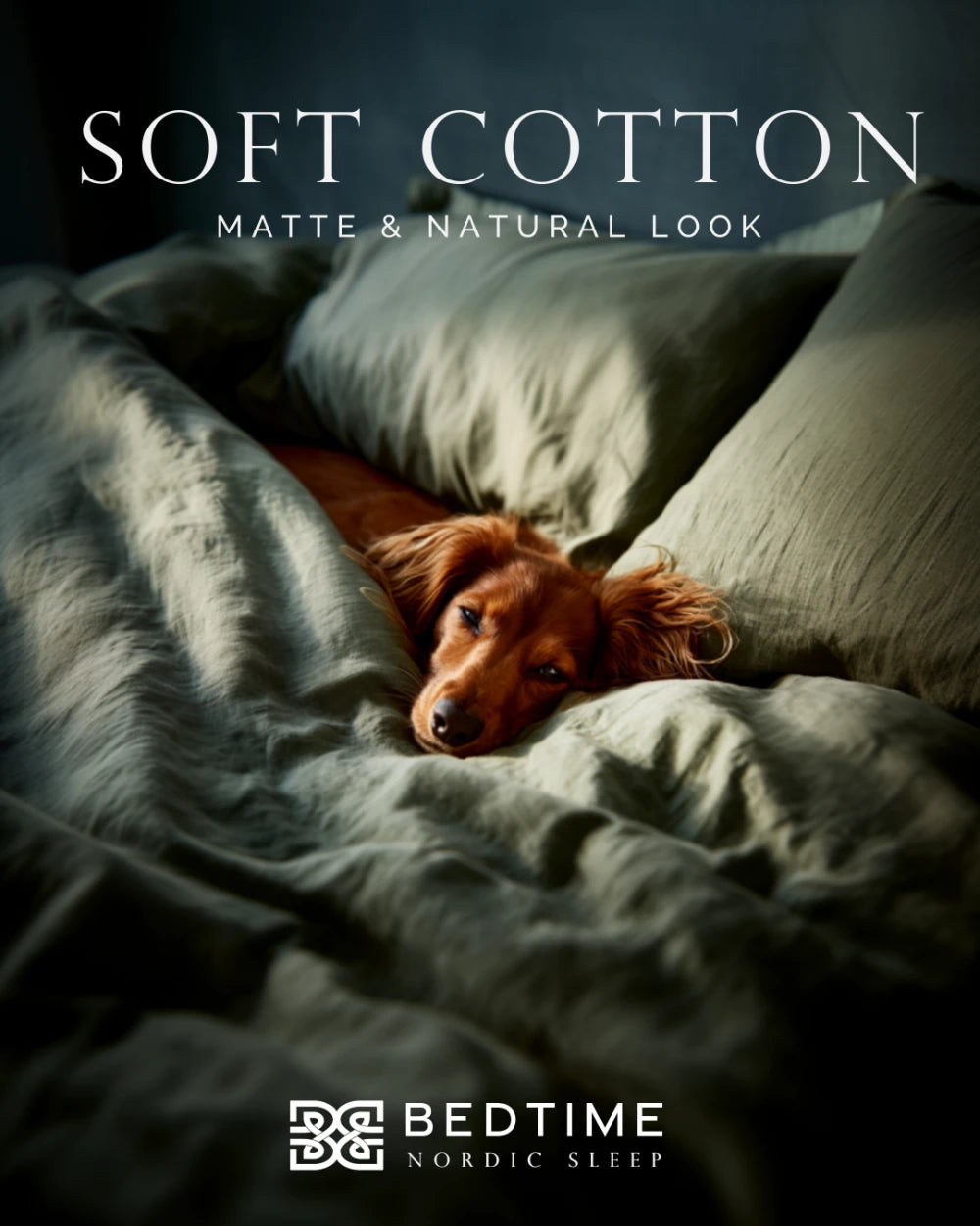 Soft Cotton Sengesett Mørk Grønn