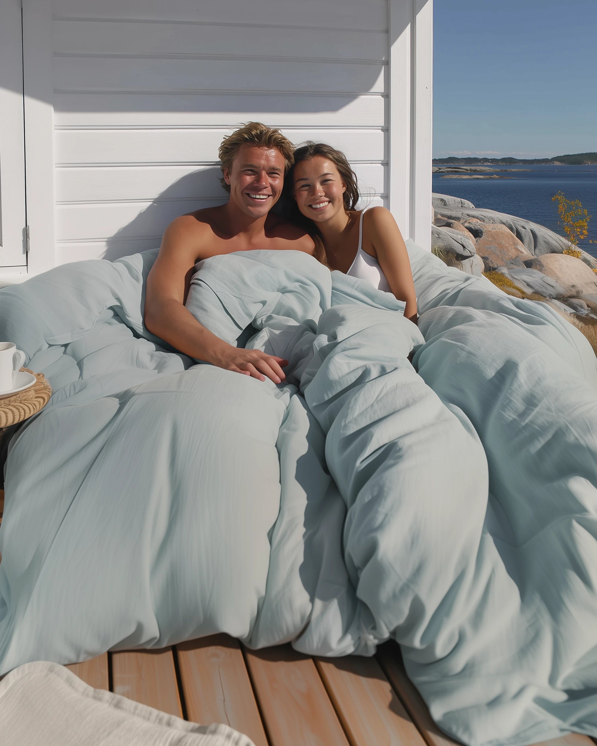 Soft Cotton Sengesett Lys Blå