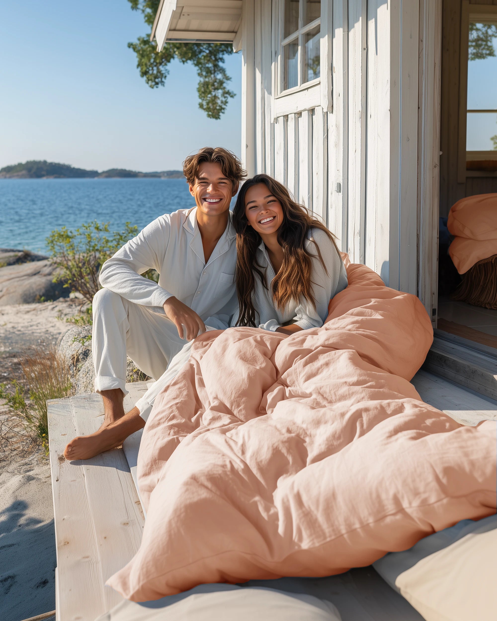 Soft Cotton Sengesett Lys Fersken