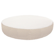 Round bed - White raphia + beige pattern Bedtime.no.