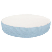 Round bed - White raphia + bleu pattern Bedtime.no.