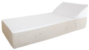 Single bed with headrest - White raphia + beige pattern Bedtime.no.