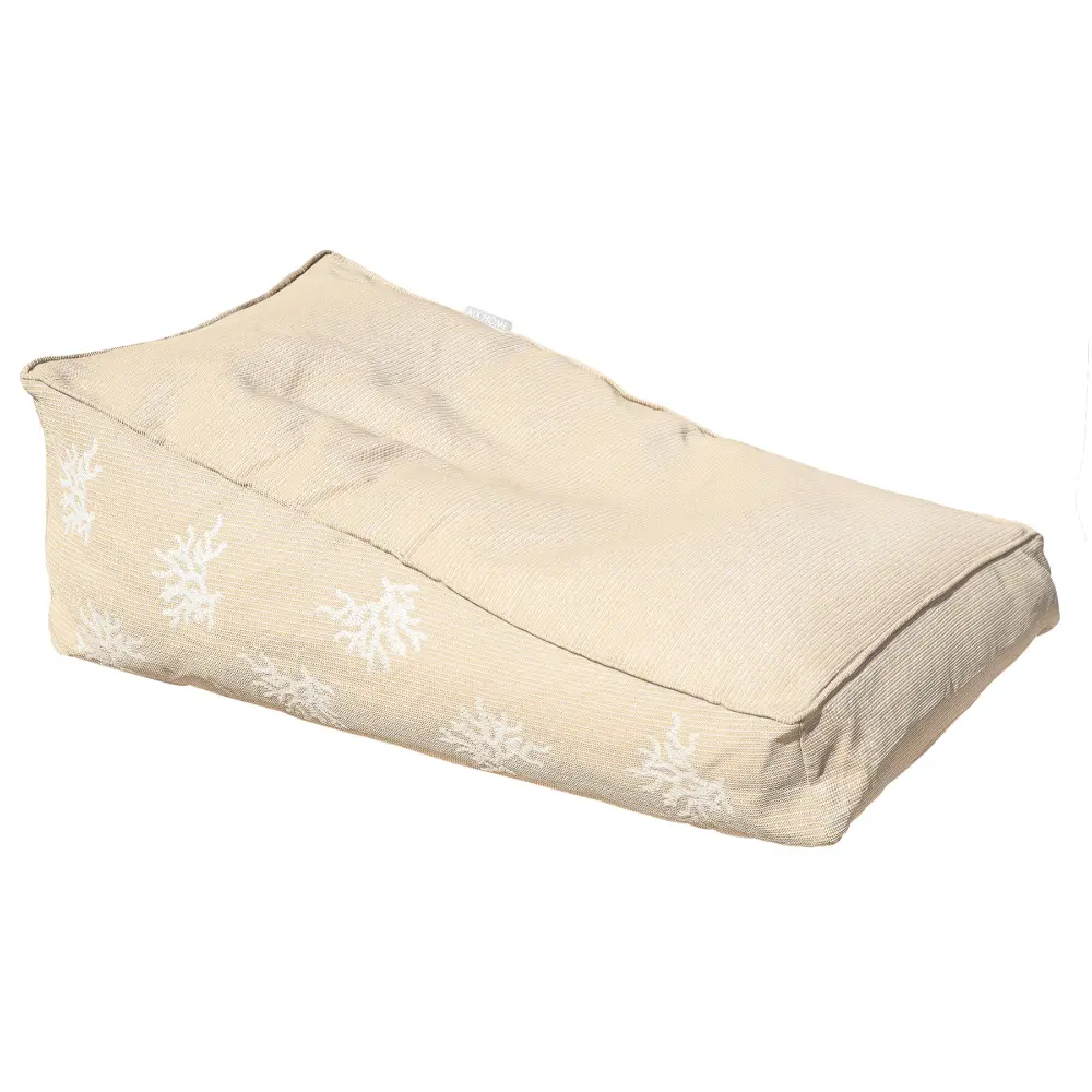 Flytende Solseng beige raffia + white coral embroidery Bedtime.no.
