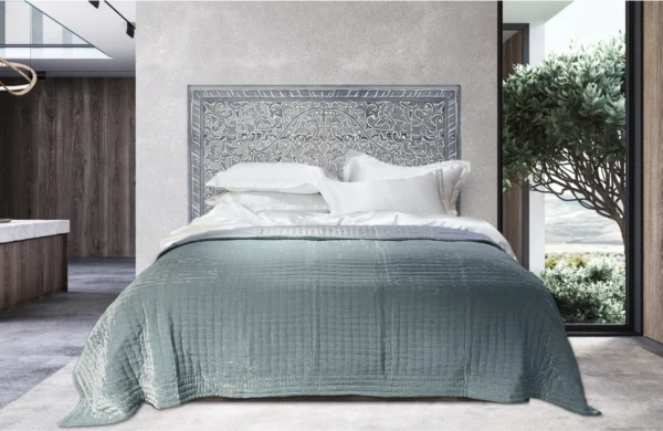Silkevelour sengeteppe Turquoise 160x260