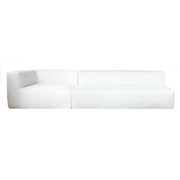 Utesofa 4 seter (1 benk + venstre modul) – Hvit MXHOME