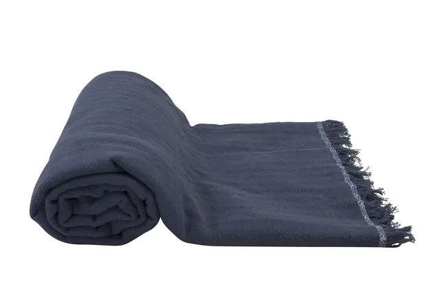 Borås Cotton Canasta Pledd 130x240 Jeans blue Bedtime.no Borås Cotton.