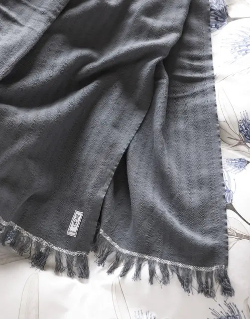 Borås Cotton Canasta Pledd 130x240 Jeans blue Bedtime.no Borås Cotton.