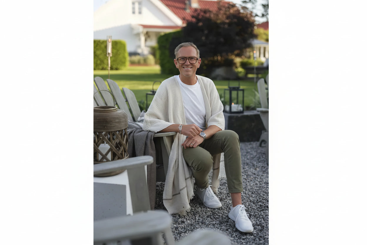 Halvor Bakke Chamonix poncho 130x180 Beige Bedtime.no Halvor Bakke.