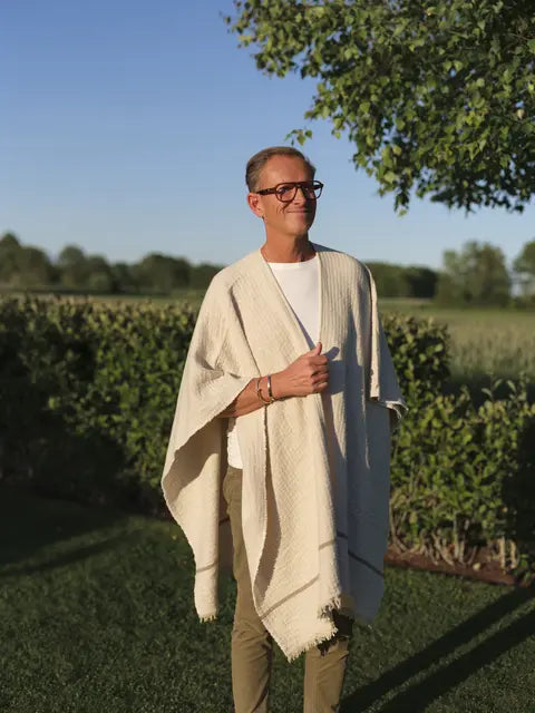 Halvor Bakke Chamonix poncho 130x180 Beige