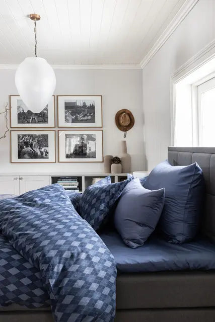 Borås Cotton Charlie Sengesett Blå Bedtime.no Borås Cotton.