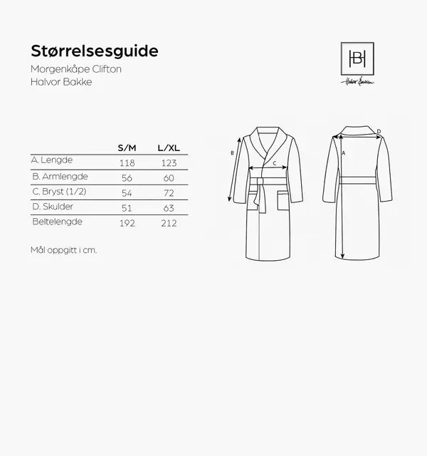 Halvor Bakke Clifton Badekåpe Hvit Bedtime.no Halvor Bakke.