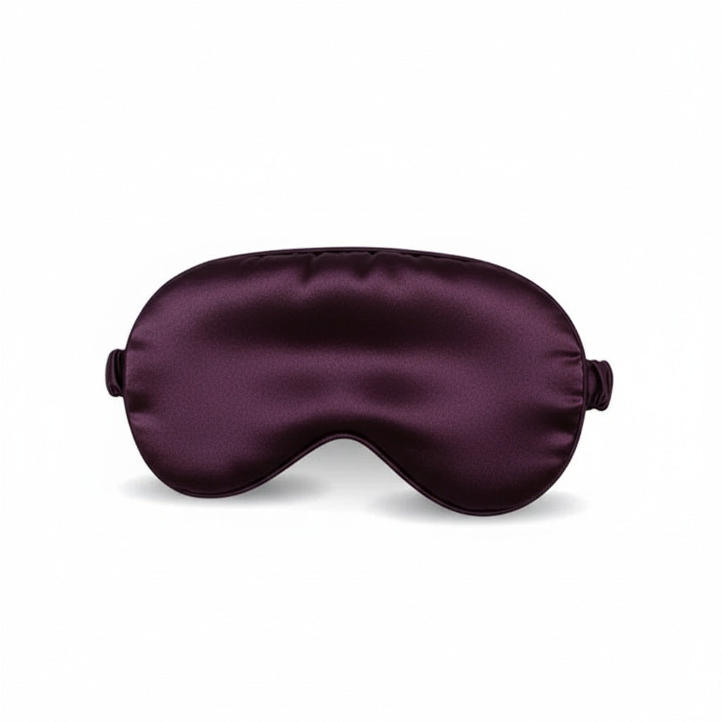 Silke Sovemaske Mørk Aubergine