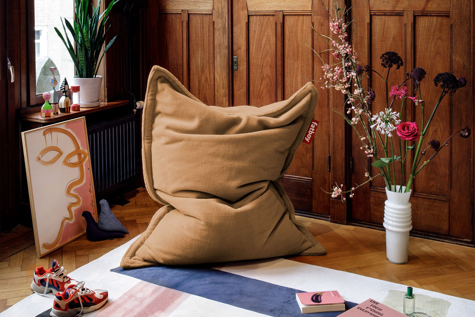 Fatboy Sakkosekk original slim teddy latte