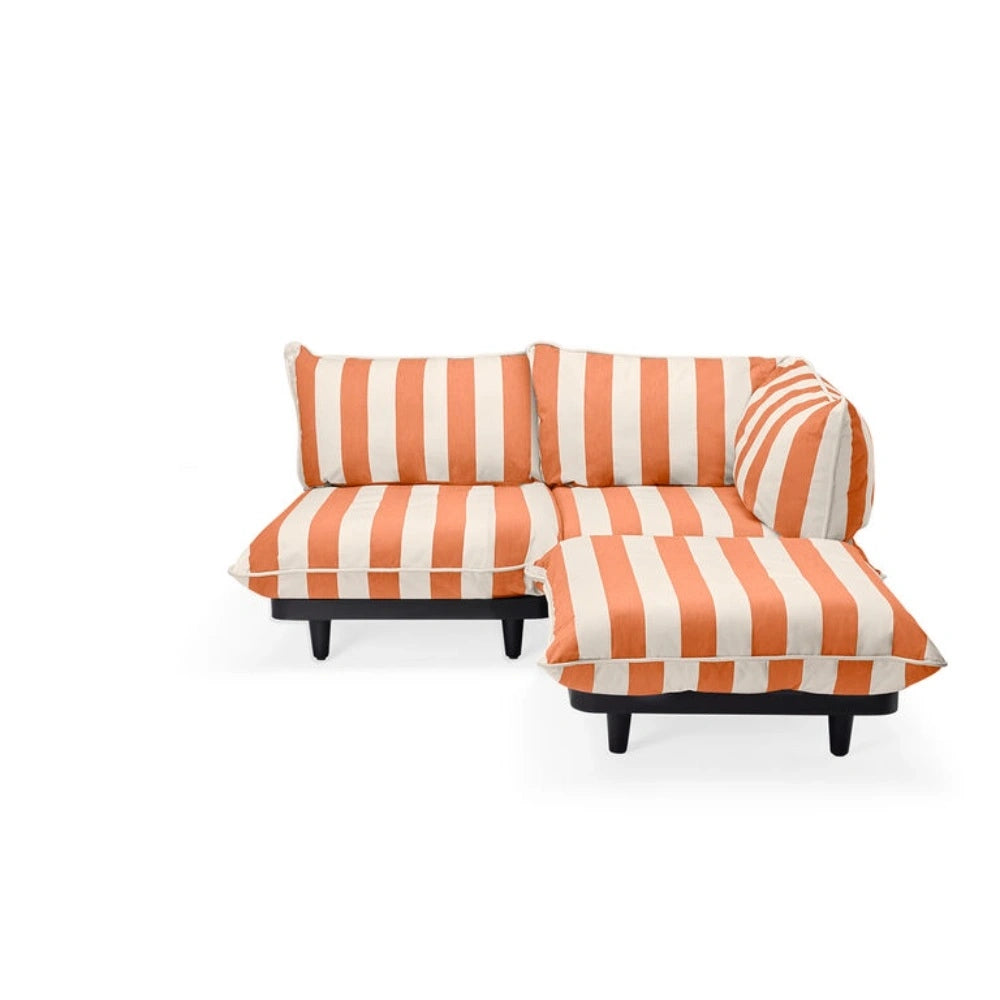 Fatboy Utesofa paletti set medium right stripe orange Bedtime.no Fatboy.