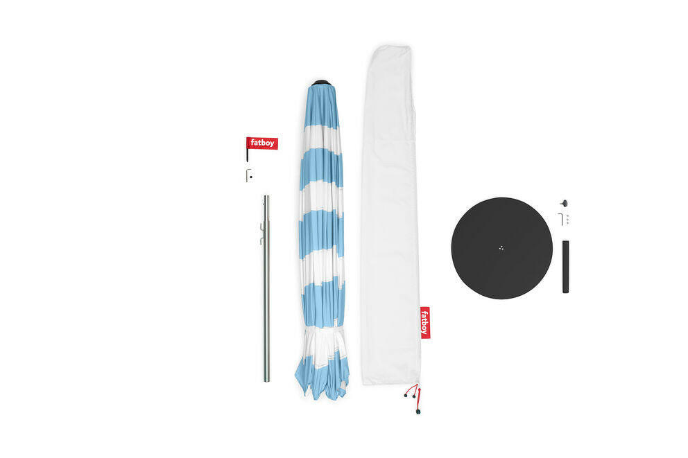 Fatboy Parasoll Stripesol Wave Blue incl. base black Bedtime.no.