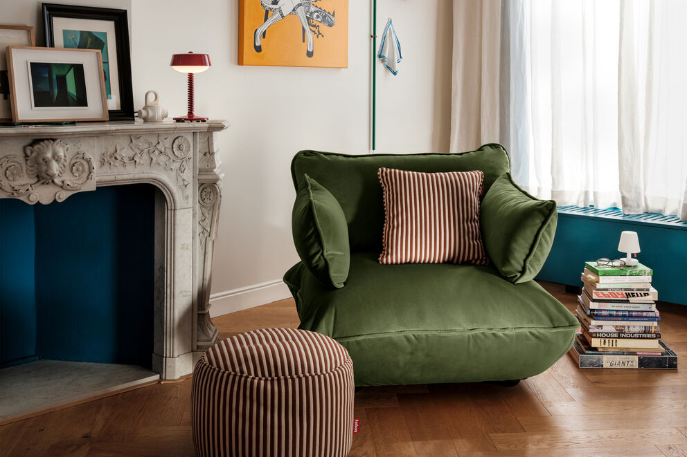 Fatboy Sofa Sumo Armrest Velvet Recycled deep green