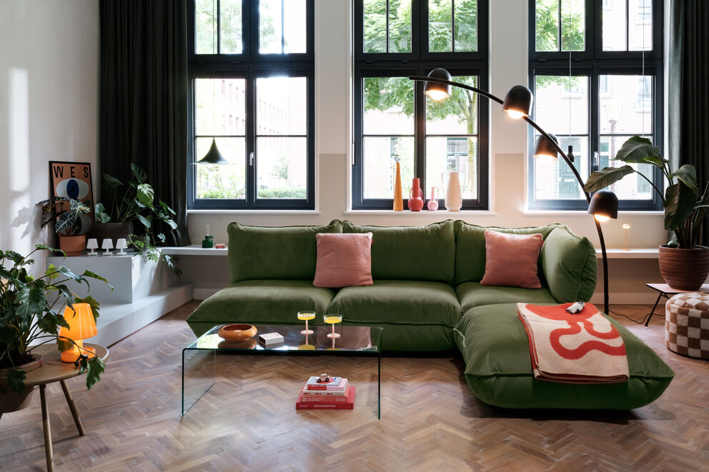 Fatboy Sofa Sumo hocker Velvet Recycled deep green
