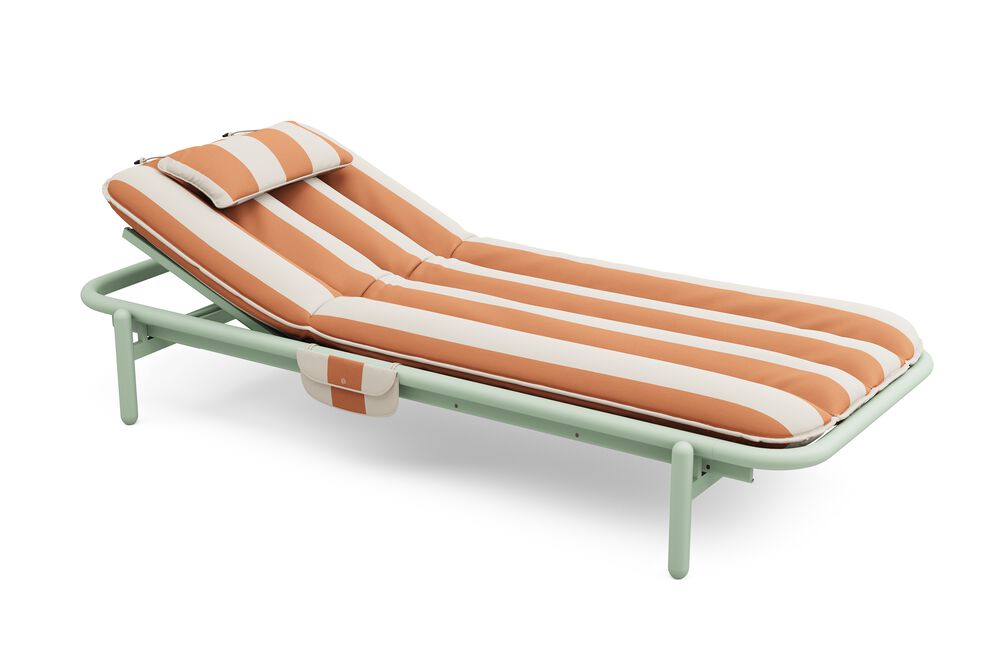 Fatboy sunbun solseng mist green / stripe orange