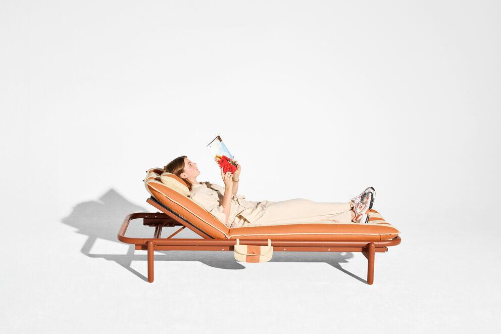 Fatboy sunbun solseng terracotta / stripe orange
