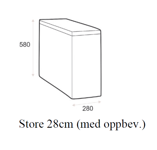 Hovden Store armlene 28 cm med oppbevaring