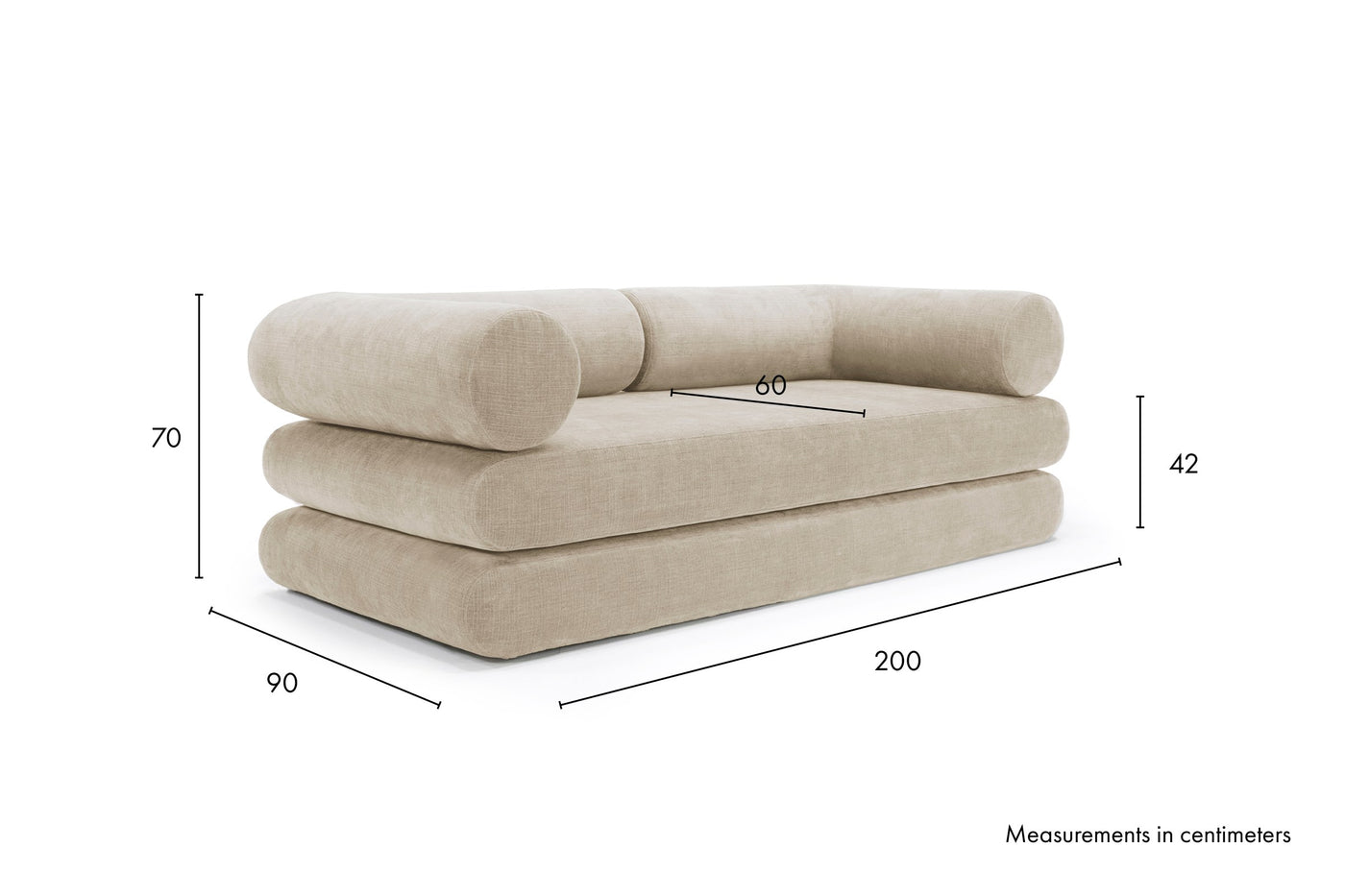 Måltegning Daybed Circlus med armlener – daybed – måltegning