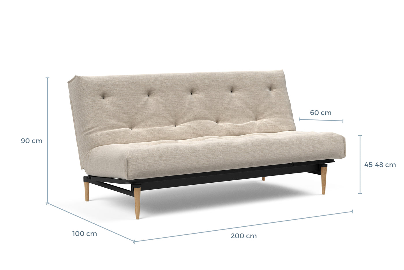 Måltegning av Colpus med eikeben i sofaform – måltegning
