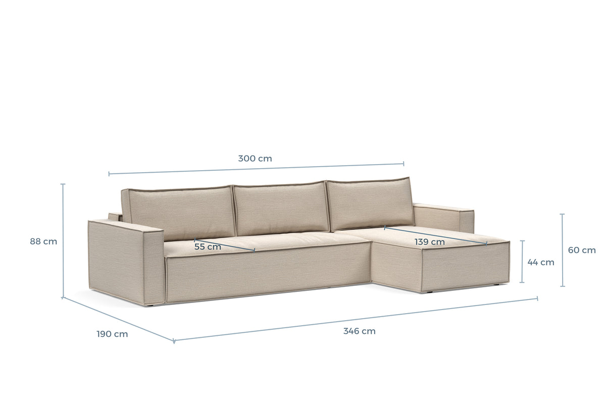 Måltegning av Newilla med Lounger i sofaform – måltegning