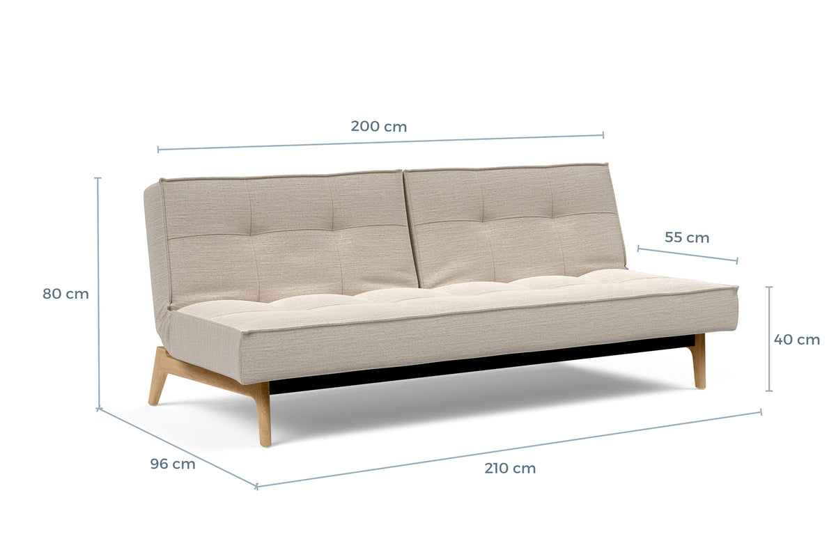 Måltegning av Splitback med eikeben i sofaform – måltegning