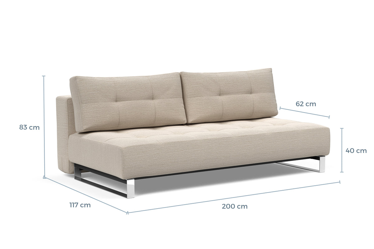 Måltegning av Supremax i sofaform – måltegning