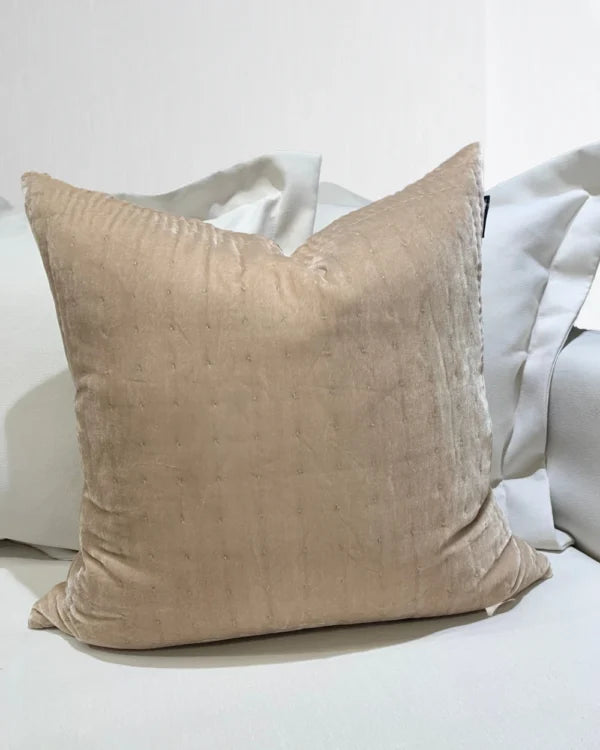 Silkevelour putetrekk Taupe 60×60 cm