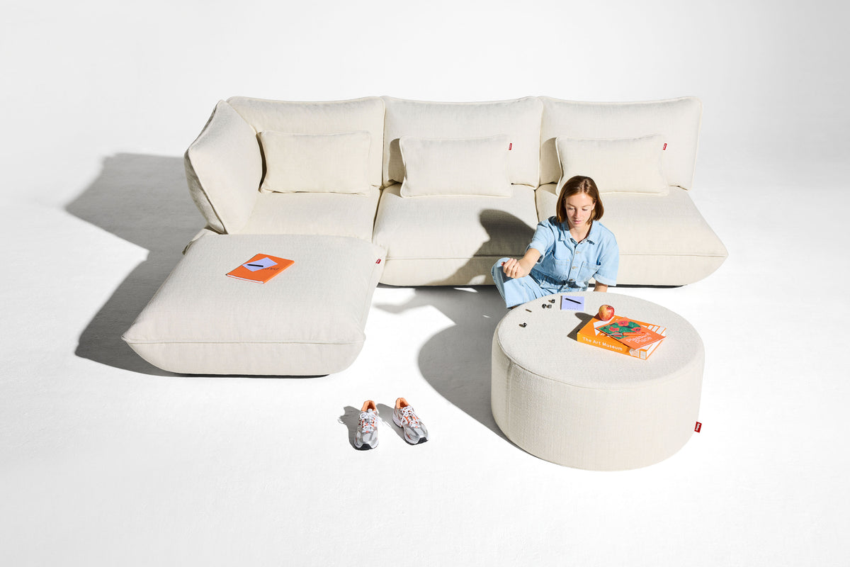 Fatboy Sumo Corner Sofa Bouclé Creme – miljøbilde