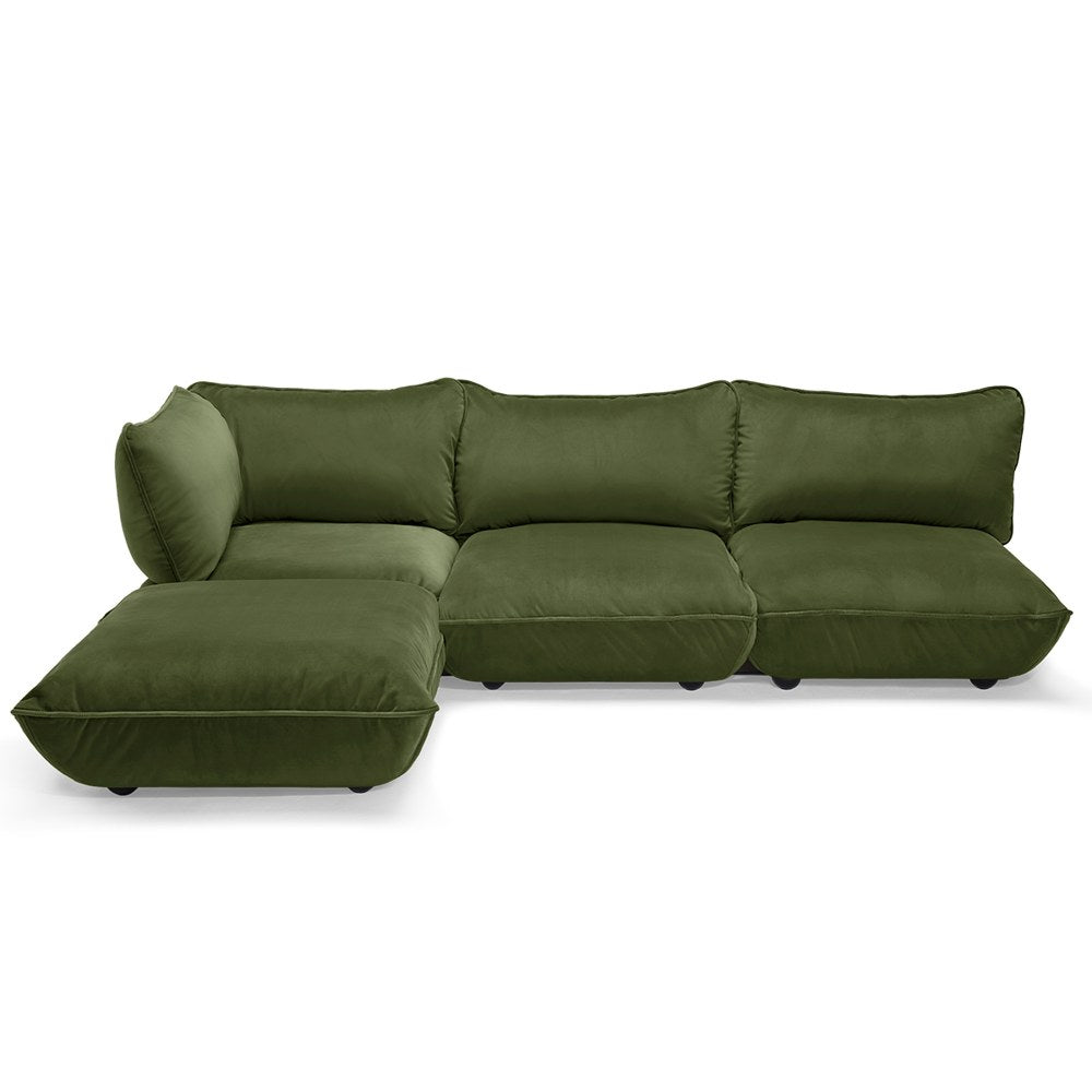 Fatboy Sumo Corner Sofa Velvet Recycled Deep Green