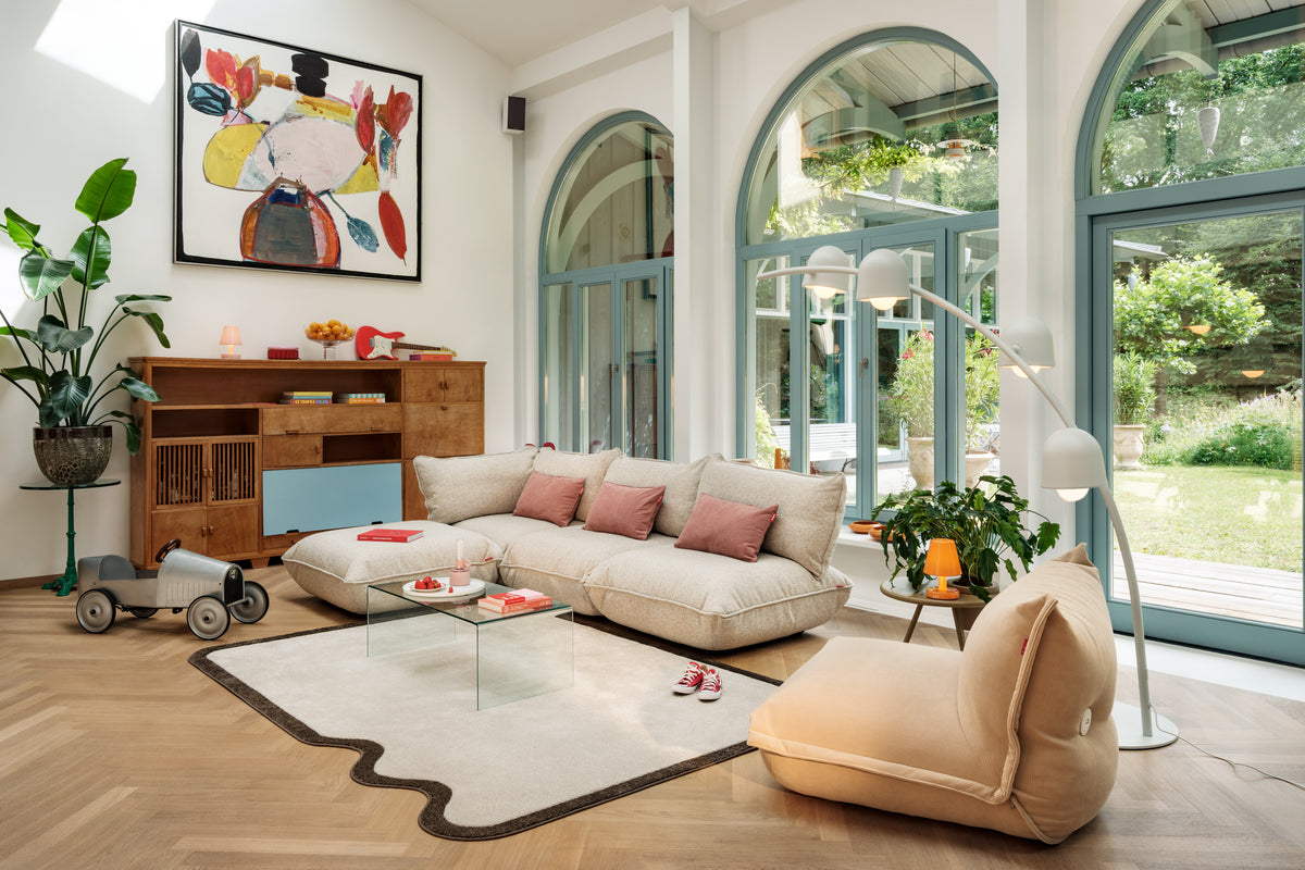 Fatboy Sumo Corner Sofa Bouclé Beige – miljøbilde 2