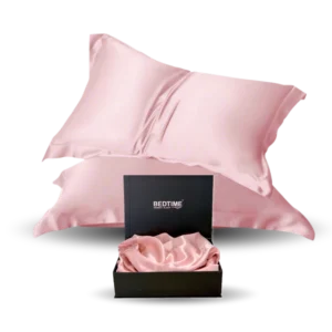 Bedtime Collection lys rosa silke sengesett