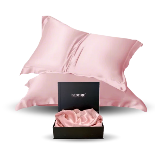 Bedtime Collection lys rosa silke sengesett