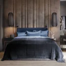 BedtimeCollection Silkevelour Sengeteppe Oxford Blue Blått
