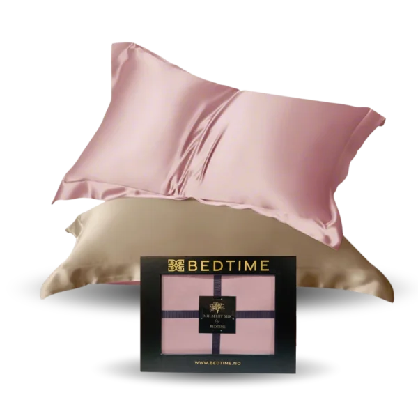 Silke sengesett Bedtime Collection dus rosa og champagne beige