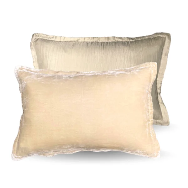 Bedtime Collection silkevelour putetrekk 40x60cm Golden sand kremgul