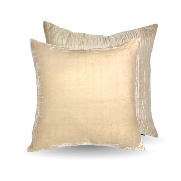 Bedtime Collecton Silkevelour putetrekk Golden Sand kremgul 60x60 cm