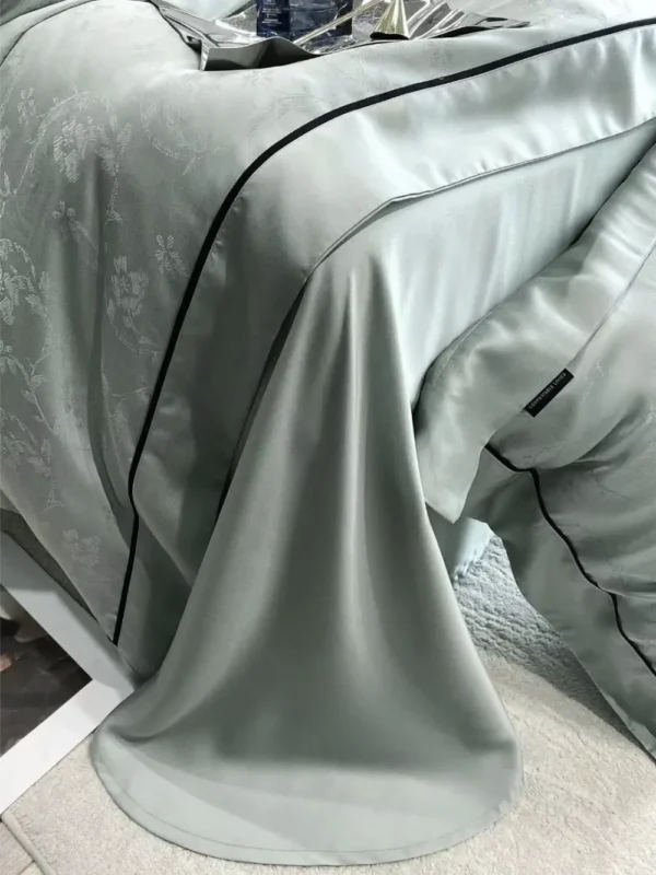 Eukalyptus sengetøy Salvie Grønn Jacquard Bedtime Collection