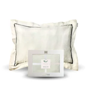 Hvit jacquard eukalyptus putetrekk frilagt Bedtime Collection