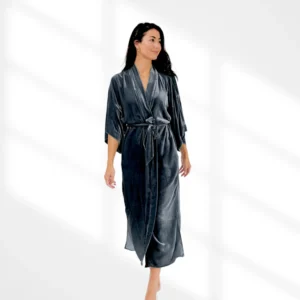 Kimono Silkevelour Bedtime Collection mørk grå